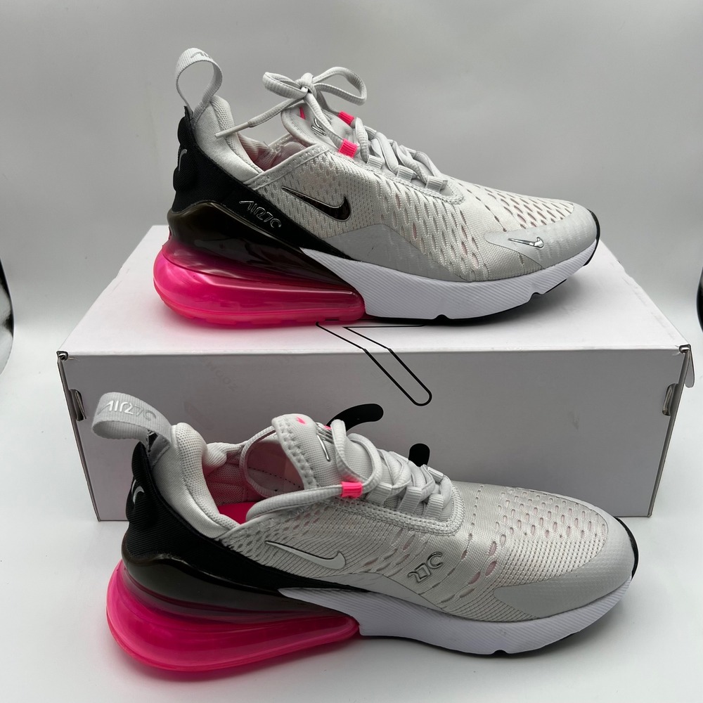 Nike Air Max 270 Sneakers Womens 6.5 Photon Dust Metallic Silver Mesh Athletic